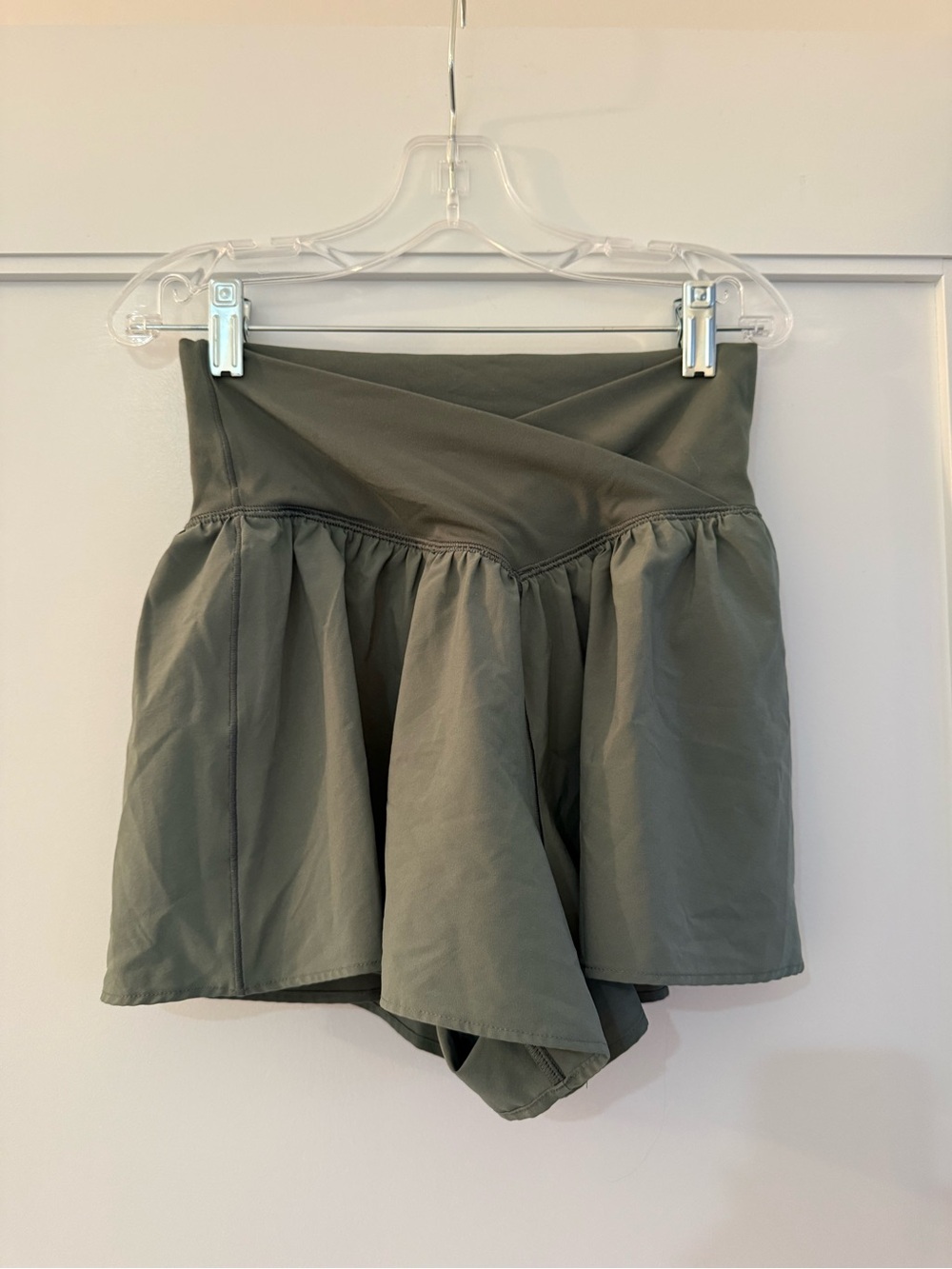 Aerie Offline Olive Green Flared Mini Skirt
